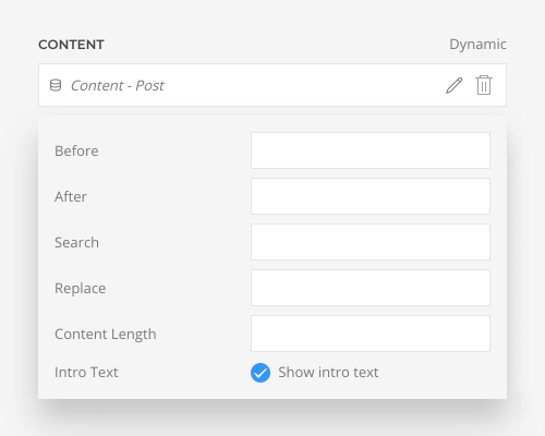 Content field option