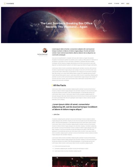 Framerate WordPress theme Post Layout