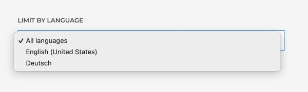 Limit by language