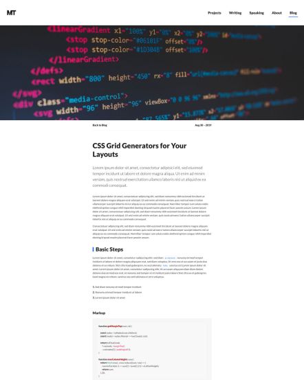Matthew Taylor Joomla template Post Layout
