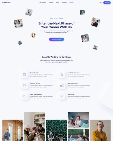 DevStack Joomla template Careers Layout