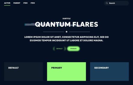 Quantum Flares Joomla template UI Elements in Dark Green Style