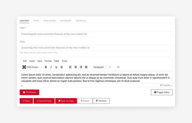 Joomla Frontend Editing
