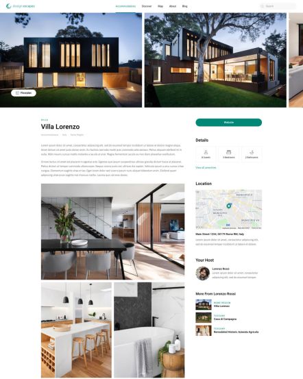 Design Escapes WordPress theme Accommodation Post Layout