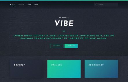 Vibe WordPress theme UI Elements in Dark Turquoise Style