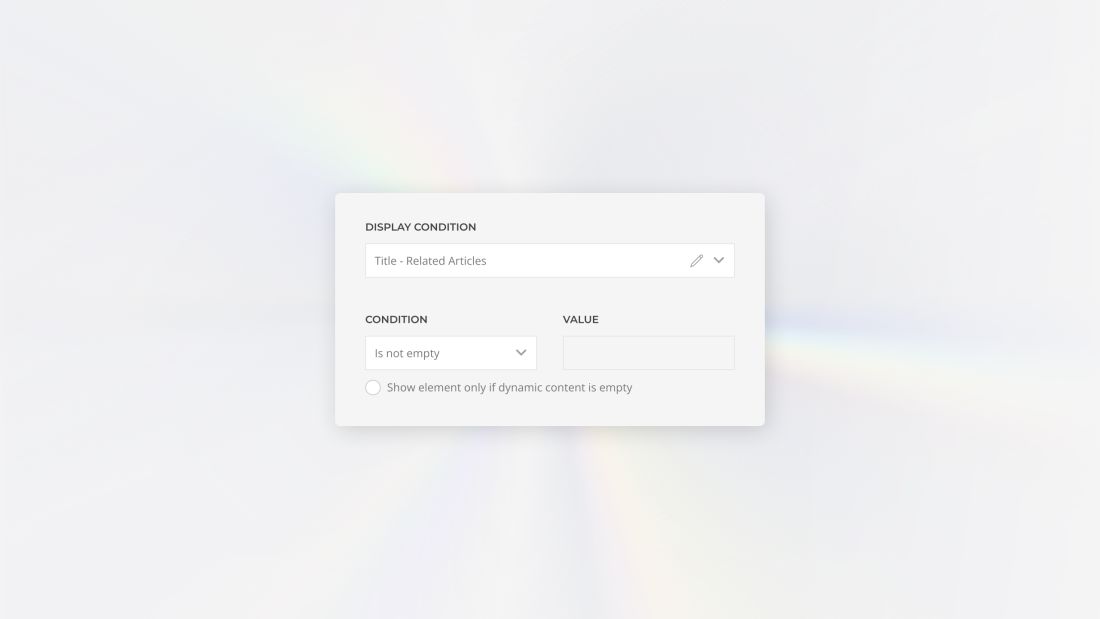 Display Conditions
