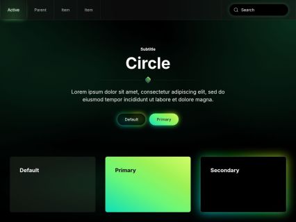 Circle WordPress Theme Black Green Style