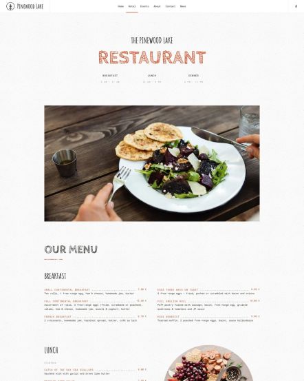Pinewood Lake Joomla template Price List Layout