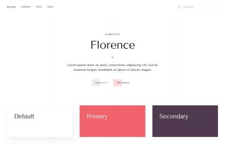 Florence Joomla template UI Elements in White Red Style