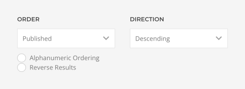 Order and direction
