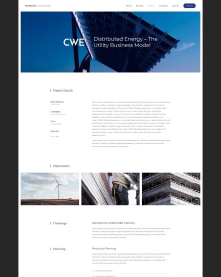 Morgan Consulting Joomla template Case Study Layout