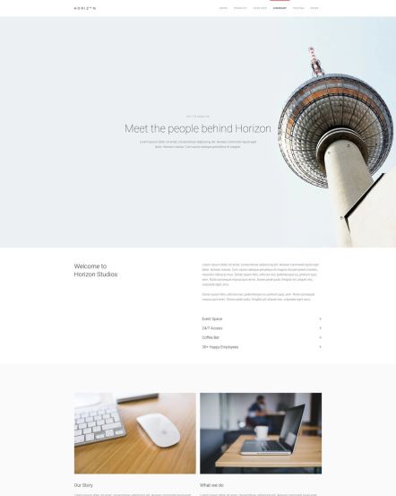 Horizon Joomla template About Layout