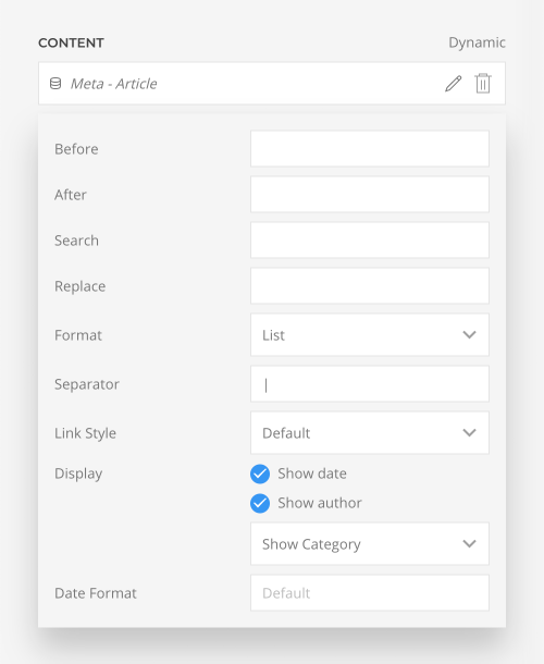 Meta field options