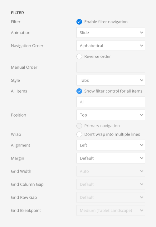 Grid filter