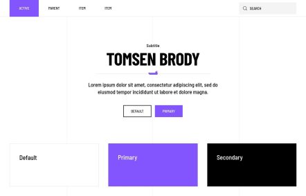 Tomsen Brody Joomla template UI Elements in White Purple Style