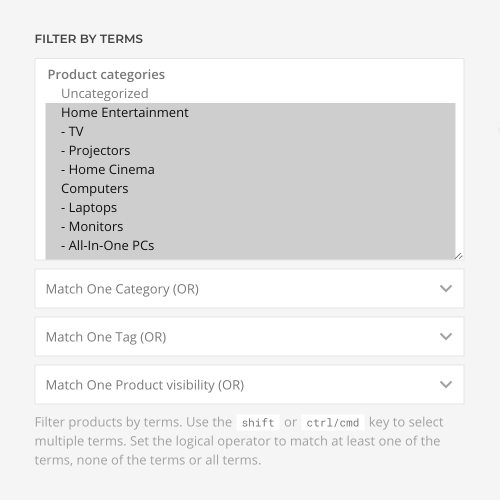 Advanced filtering for custom sources