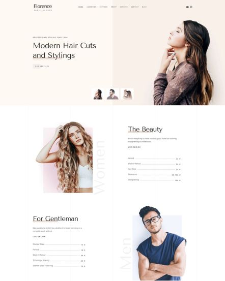 Florence WordPress theme Home Layout
