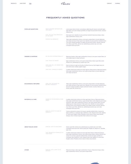 Balou Joomla template FAQ Layout