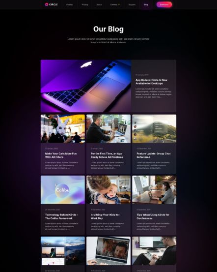Circle WordPress theme Post Index Layout