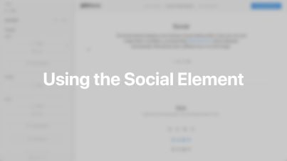Social Element Documentation Video for WordPress