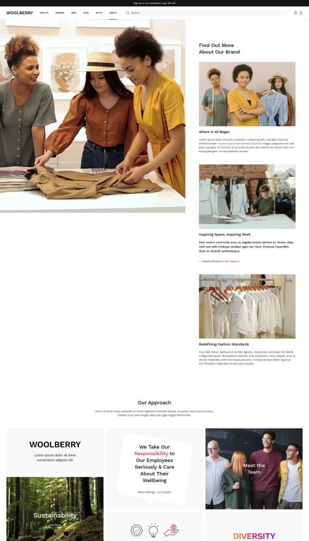 Woolberry WordPress Theme About Layout