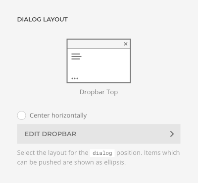 Dialog layout