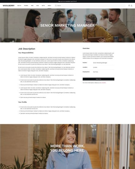 Woolberry Joomla template Job Description Layout