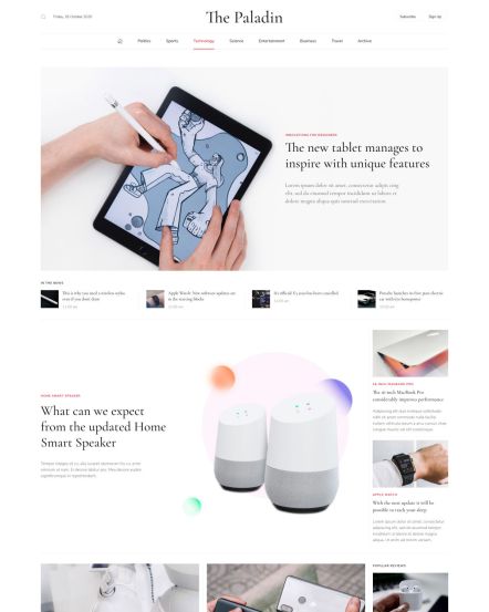 Paladin Joomla template Technology Layout