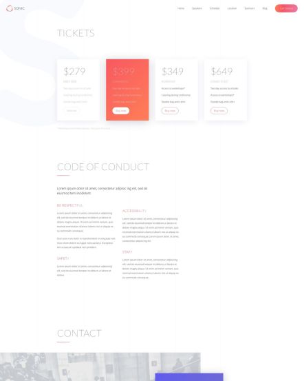 Sonic Joomla template Pricing Layout