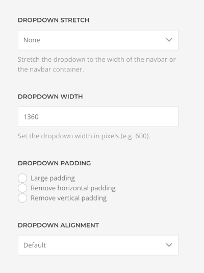 Dropdown width