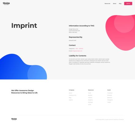 Design Bites Joomla template Imprint Layout