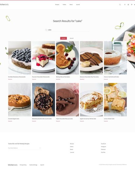 Kitchen Daily WordPress theme Search Layout