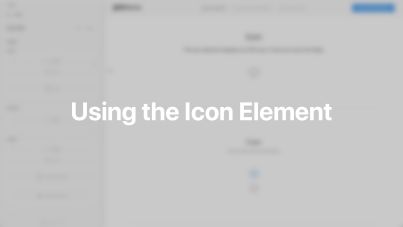 Icon Element Documentation Video for Joomla