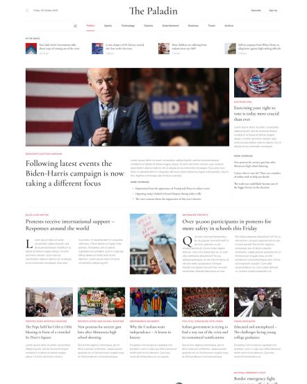 Paladin WordPress theme Politics Layout