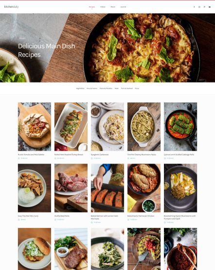 Kitchen Daily WordPress theme Recipe Category Layout