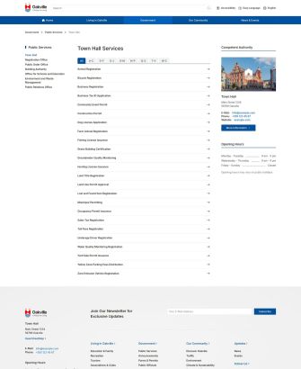 Service Category Layout