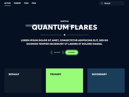 Quantum Flares WordPress Theme Dark Green Style