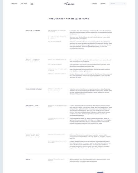 Balou Joomla template FAQ Layout