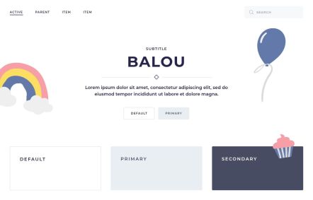 Balou WooCommerce theme UI Elements in Default Style