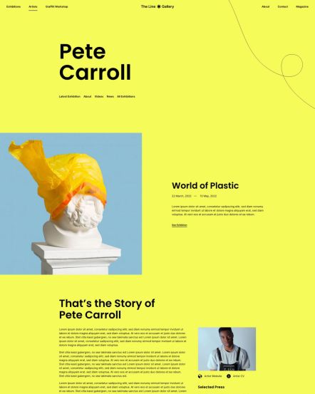 Line Gallery WordPress theme Artist Post Layout