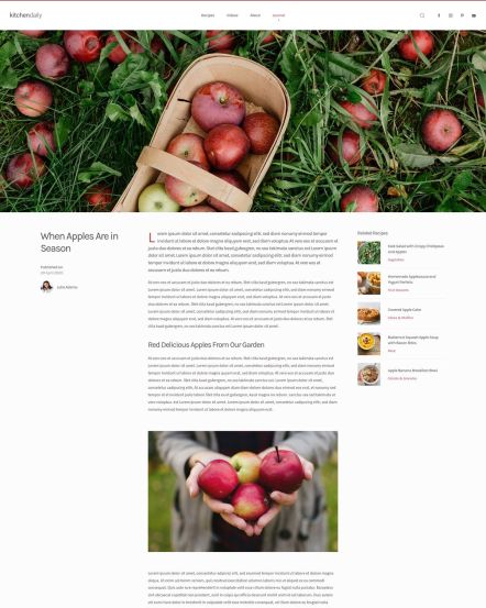 Kitchen Daily WordPress theme Post Layout