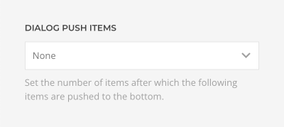 Dialog push items
