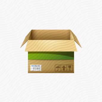 Cardboard Box Open Green Icon