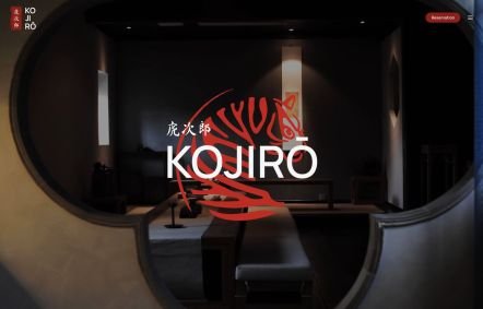 Kojiro WordPress theme Home Page in Dark Red Style