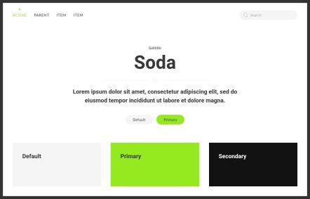 Soda Joomla template UI Elements in White Green Style