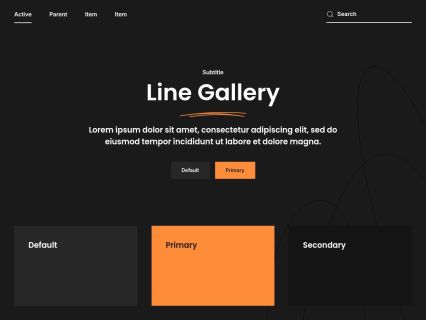 Line Gallery WordPress Theme Black Orange Style
