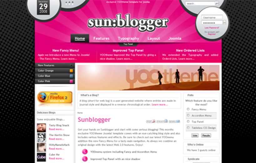 Sunblogger Joomla Template
