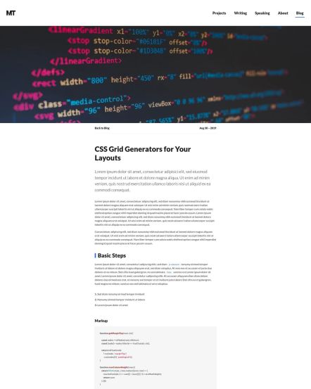 Matthew Taylor Joomla template Post Layout