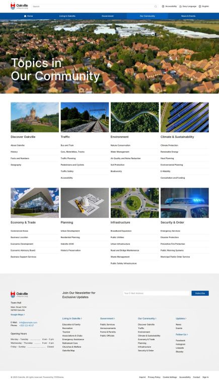 Oakville Joomla Template Categories Layout