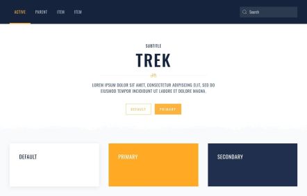 Trek Joomla template UI Elements in White Yellow Style